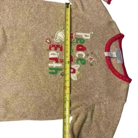 Tiara International Vintage Peace on Earth Ugly Holiday Christmas Sweater L - Picture 3 of 10